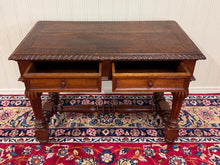 Load image into Gallery viewer, Antique French Henri II Style Writing Desk Table Drawers Oak c. 1930s
