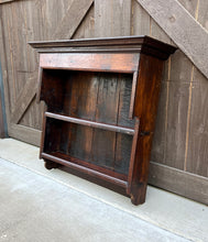Load image into Gallery viewer, Antique English Wall Shelf Plate Rack Hanging Bookcase Cabinet Oak Mid 19th C