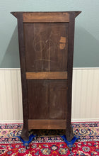 Load image into Gallery viewer, Antique French Breton Bookcase Armoire Linen Cab Wavy Glass Carved Chestnut 19th