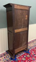 Load image into Gallery viewer, Antique French Breton Bookcase Armoire Linen Cab Wavy Glass Carved Chestnut 19th