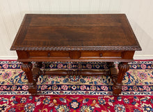 Load image into Gallery viewer, Antique French Henri II Style Writing Desk Table Drawers Oak c. 1930s