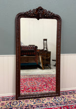 Load image into Gallery viewer, Antique French Renaissance Style Carved Oak Hunt Stag Pier Mirror Crown c.1880s