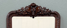 Load image into Gallery viewer, Antique French Renaissance Style Carved Oak Hunt Stag Pier Mirror Crown c.1880s