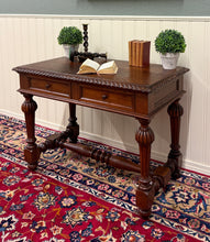 Load image into Gallery viewer, Antique French Henri II Style Writing Desk Table Drawers Oak c. 1930s