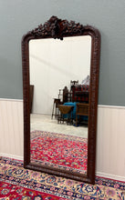 Load image into Gallery viewer, Antique French Renaissance Style Carved Oak Hunt Stag Pier Mirror Crown c.1880s