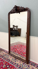 Load image into Gallery viewer, Antique French Renaissance Style Carved Oak Hunt Stag Pier Mirror Crown c.1880s