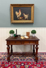 Load image into Gallery viewer, Antique French Henri II Style Writing Desk Table Drawers Oak c. 1930s