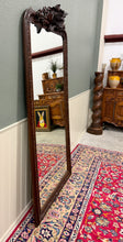 Load image into Gallery viewer, Antique French Renaissance Style Carved Oak Hunt Stag Pier Mirror Crown c.1880s