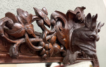 Load image into Gallery viewer, Antique French Renaissance Style Carved Oak Hunt Stag Pier Mirror Crown c.1880s