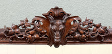 Load image into Gallery viewer, Antique French Renaissance Style Carved Oak Hunt Stag Pier Mirror Crown c.1880s
