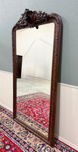 Load image into Gallery viewer, Antique French Renaissance Style Carved Oak Hunt Stag Pier Mirror Crown c.1880s