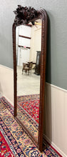 Load image into Gallery viewer, Antique French Renaissance Style Carved Oak Hunt Stag Pier Mirror Crown c.1880s