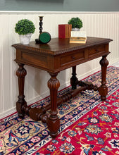 Load image into Gallery viewer, Antique French Henri II Style Writing Desk Table Drawers Oak c. 1930s