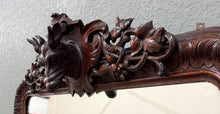 Load image into Gallery viewer, Antique French Renaissance Style Carved Oak Hunt Stag Pier Mirror Crown c.1880s
