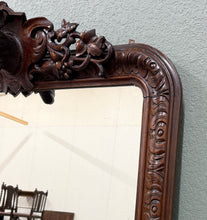 Load image into Gallery viewer, Antique French Renaissance Style Carved Oak Hunt Stag Pier Mirror Crown c.1880s
