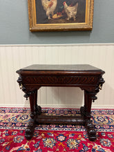 Load image into Gallery viewer, Antique French Oak Renaissance Revival Library Dolphin Table Desk c. 1880s