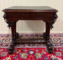 Load image into Gallery viewer, Antique French Oak Renaissance Revival Library Dolphin Table Desk c. 1880s