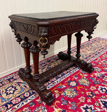 Load image into Gallery viewer, Antique French Oak Renaissance Revival Library Dolphin Table Desk c. 1880s