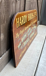 Vintage English Pub Sign Oak Hardy Bros LTD. Angling Specialists London Fly Reel