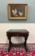 Load image into Gallery viewer, Antique French Oak Renaissance Revival Library Dolphin Table Desk c. 1880s