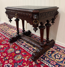Load image into Gallery viewer, Antique French Oak Renaissance Revival Library Dolphin Table Desk c. 1880s