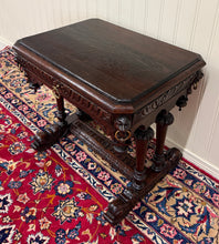 Load image into Gallery viewer, Antique French Oak Renaissance Revival Library Dolphin Table Desk c. 1880s
