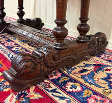 Load image into Gallery viewer, Antique French Oak Renaissance Revival Library Dolphin Table Desk c. 1880s
