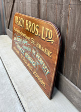 Load image into Gallery viewer, Vintage English Pub Sign Oak Hardy Bros LTD. Angling Specialists London Fly Reel