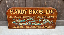 Load image into Gallery viewer, Vintage English Pub Sign Oak Hardy Bros LTD. Angling Specialists London Fly Reel