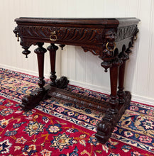 Load image into Gallery viewer, Antique French Oak Renaissance Revival Library Dolphin Table Desk c. 1880s