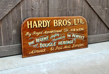 Load image into Gallery viewer, Vintage English Pub Sign Oak Hardy Bros LTD. Angling Specialists London Fly Reel