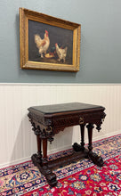 Load image into Gallery viewer, Antique French Oak Renaissance Revival Library Dolphin Table Desk c. 1880s