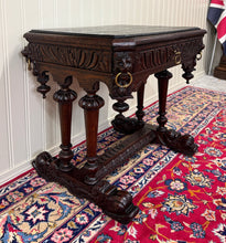 Load image into Gallery viewer, Antique French Oak Renaissance Revival Library Dolphin Table Desk c. 1880s