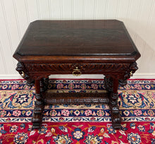 Load image into Gallery viewer, Antique French Oak Renaissance Revival Library Dolphin Table Desk c. 1880s