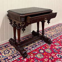 Load image into Gallery viewer, Antique French Oak Renaissance Revival Library Dolphin Table Desk c. 1880s
