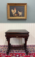 Load image into Gallery viewer, Antique French Oak Renaissance Revival Library Dolphin Table Desk c. 1880s