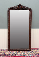 Load image into Gallery viewer, Antique French Renaissance Style Carved Oak Hunt Stag Pier Mirror Crown c.1880s