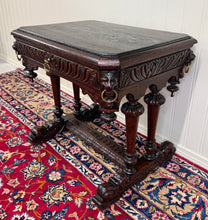 Load image into Gallery viewer, Antique French Oak Renaissance Revival Library Dolphin Table Desk c. 1880s