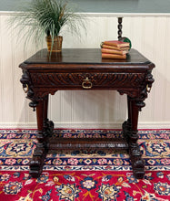 Load image into Gallery viewer, Antique French Oak Renaissance Revival Library Dolphin Table Desk c. 1880s