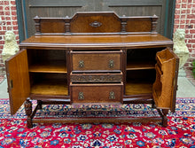 Load image into Gallery viewer, Antique English Sideboard Server Buffet Cabinet Tiger Oak Bow Front c. 1930s