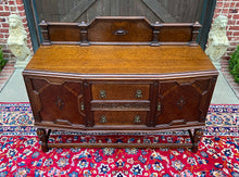 Load image into Gallery viewer, Antique English Sideboard Server Buffet Cabinet Tiger Oak Bow Front c. 1930s