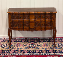 Load image into Gallery viewer, Antique French Chest of Drawers Console Serpentine Carved Walnut Louis XV c.1920