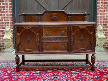 Load image into Gallery viewer, Antique English Sideboard Server Buffet Cabinet Tiger Oak Bow Front c. 1930s