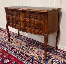 Load image into Gallery viewer, Antique French Chest of Drawers Console Serpentine Carved Walnut Louis XV c.1920