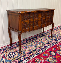 Load image into Gallery viewer, Antique French Chest of Drawers Console Serpentine Carved Walnut Louis XV c.1920