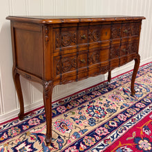 Load image into Gallery viewer, Antique French Chest of Drawers Console Serpentine Carved Walnut Louis XV c.1920