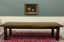 Load image into Gallery viewer, Antique French Country Farmhouse Dining Table LARGE 118" Oak Drawers c.1900