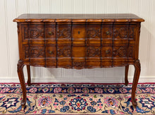 Load image into Gallery viewer, Antique French Chest of Drawers Console Serpentine Carved Walnut Louis XV c.1920