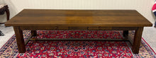 Load image into Gallery viewer, Antique French Country Farmhouse Dining Table LARGE 118" Oak Drawers c.1900