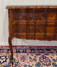 Load image into Gallery viewer, Antique French Chest of Drawers Console Serpentine Carved Walnut Louis XV c.1920